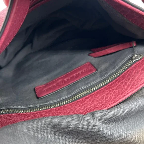 TREASURE AND BOND Leather Crossbody bag Womens Maroon Pebbled Tassel - Picture 10 of 12